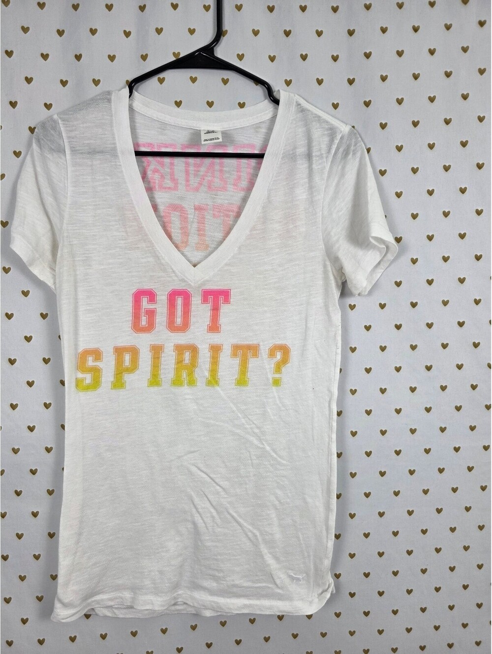 Victoria’s Secret PINK Nation 2013 Got Spirit V Neck Sleep Tee Shirt M